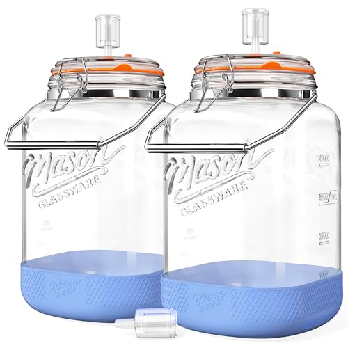 1.5 Gallon Fermentation Jar with Leak-Proof Sealing Kit for Sourdough and Pickling - Includes Handles, Airlocks, & Silicone Base