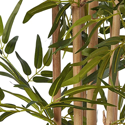 Nearly Natural 64in Bamboo Tree, Fake Bamboo Plants with 7 Natural Trunks, 5.3ft Tall Faux Plants for Indoor Home Decor with 1040 Realistic Fake Leaves