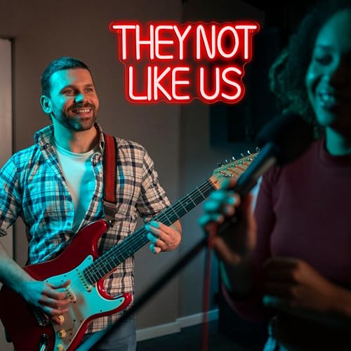 Gippro They Not Like Us Red Neon Sign | Dimmable LED Wall Art, USB Powered
