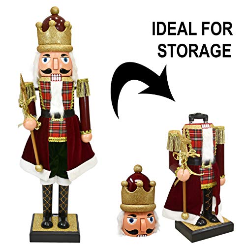 42-Inch Musical Animated Nutcracker Statue - Life-Size Christmas Decor