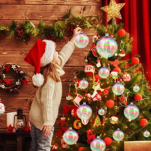 Shappy 100 Pcs Christmas Iridescent Ornaments - Clear Bubbling Decorations (Variation: Clear / 100)