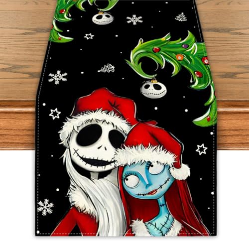 Yarcooly Christmas Table Runner 13x90 Black - 13x90 Inch Holiday Decor
