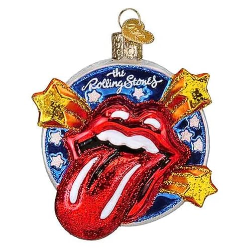 Old World Christmas Rock & Roll Tongue Glass Ornament for Christmas Tree - Handcrafted Music Keepsake