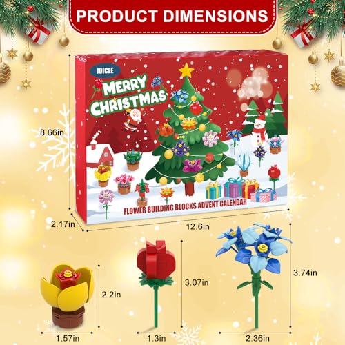 JOICEE Floral Building Blocks Advent Calendar 2026 Christmas Gift for Kids