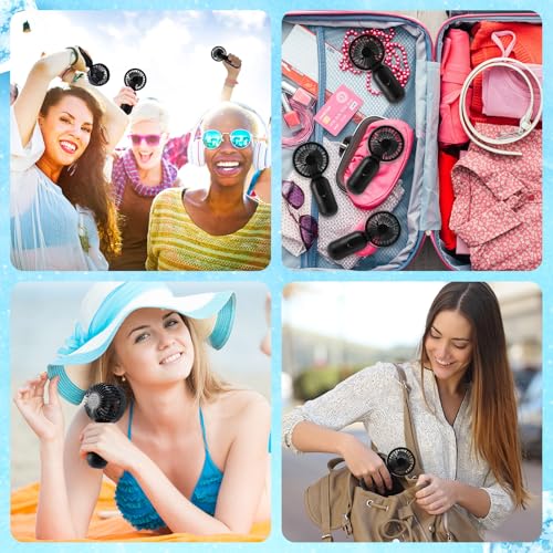 Rechargeable Mini Portable Fan Black - Compact Handheld Fan with Adjustable Speeds