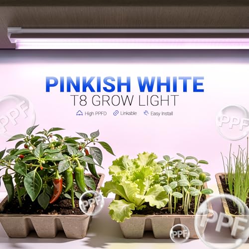Pinkish White 3ft LED Grow Light Strip - Full Spectrum, 180W, 6 Pack