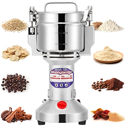 Moongiantgo Electric Grain Mill Grinder 300g Upright Silver 110V