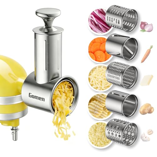 Large Stainless Steel Food Slicer & Shredder Attachment for KitchenAid Mixers