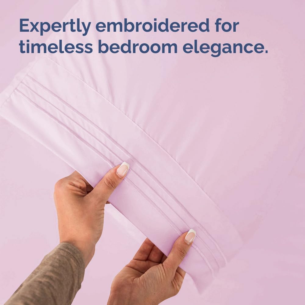King Pillow Cases by LuxeHome - Ultra Soft Hotel Quality Covers | Comfy, Cooling & Wrinkle-Free - 2 Piece Set in Pink