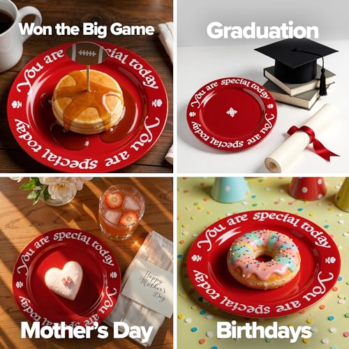 You Are Special Today Plate - Red Celebration Dish with Gift Box - Ceramic Heirloom Gift for Birthdays & Milestones