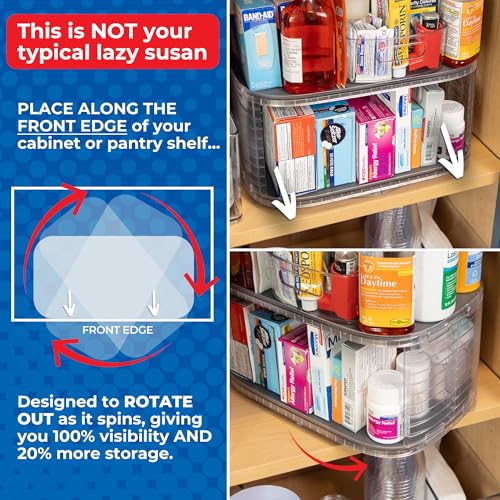 Mighty Susan 2-Tier Lazy Susan Organizer for Cabinets - Steel Reinforced