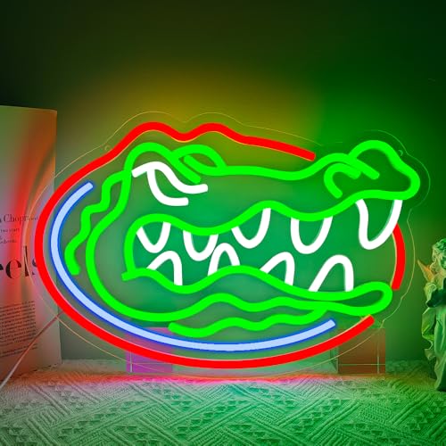 PILOYINDE L-Flolido Florida Gators Basketball Neon Sign LED Wall Decor for Bedroom