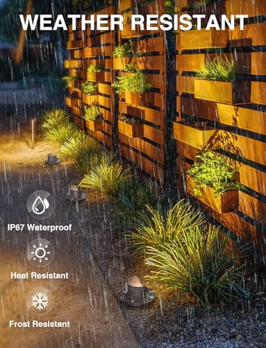 SUNVIE 6-Pack 12W 3000K LED Landscape Well Lights - Shield Top, Low Voltage