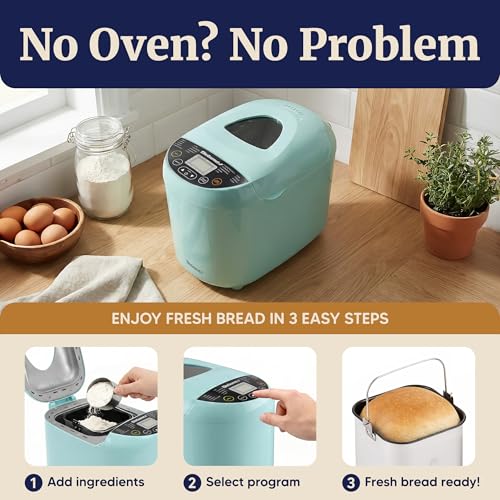 Mint Programmable Bread Maker with 3 Sizes & 19 Presets - Elite Gourmet