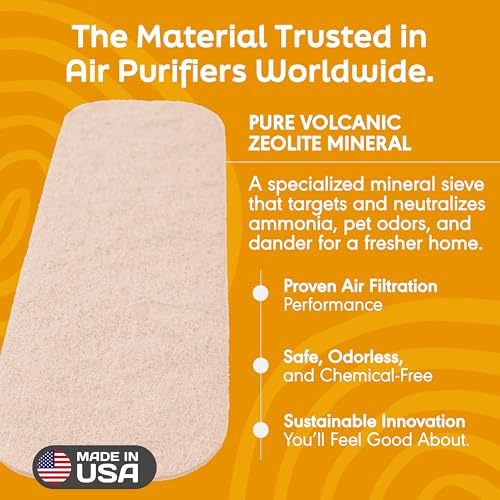 Barnakl Pet Odor & Dander Ceiling Fan Filter Set - 5 Pack, Natural Zeolite