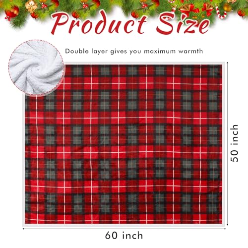 Tiamon Christmas Throw Blanket Set with Sherpa & Flannel, 50x60 Inches