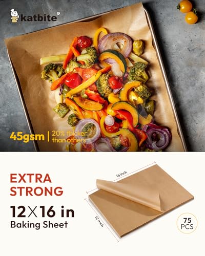 Katbite 200Pcs 9x13 inch Heavy Duty Unbleached Parchment Paper, Parchment Paper Sheets for Baking Cookies, Cooking, Frying, Air Fryer, Grilling Rack, Oven(9x13 Inch)