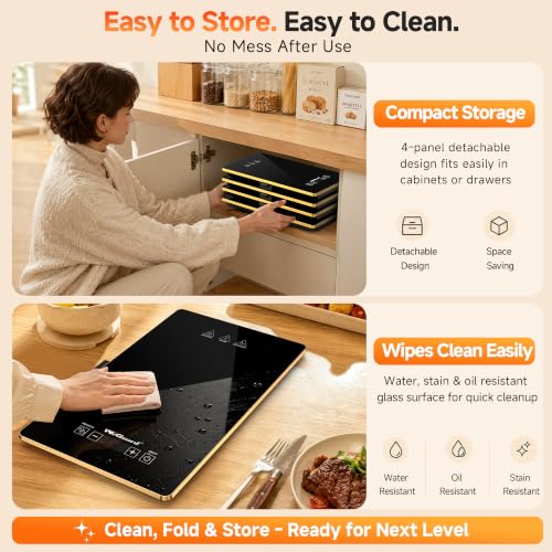 WeGuard 4-in-1 Electric Warming Tray for Buffet Parties, Large 35x15 Inch Food Warmer with Adjustable Temperature & Timer