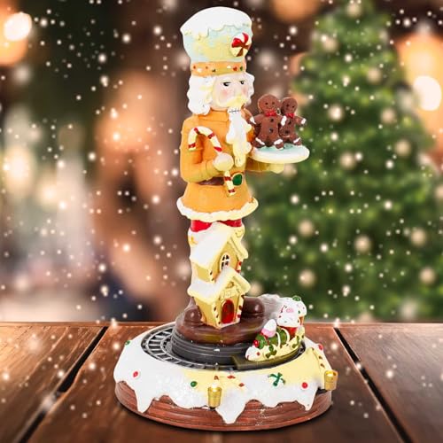 Innodept12 Gingerbread Nutcracker Collection – Animated LED Train Scene Vintage Figurines