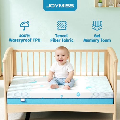 Ocean Memory Foam Crib Mattress - Dual-Sided Waterproof Toddler Bed, 52 x 27.6 inches