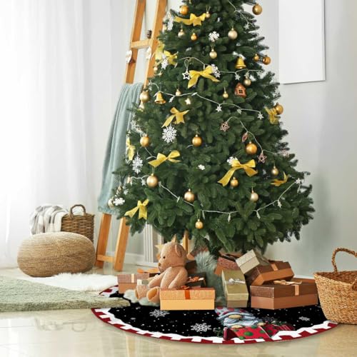 48in Christmas Tree Skirt for Farmhouse Gnome Decorations - Holiday Decor