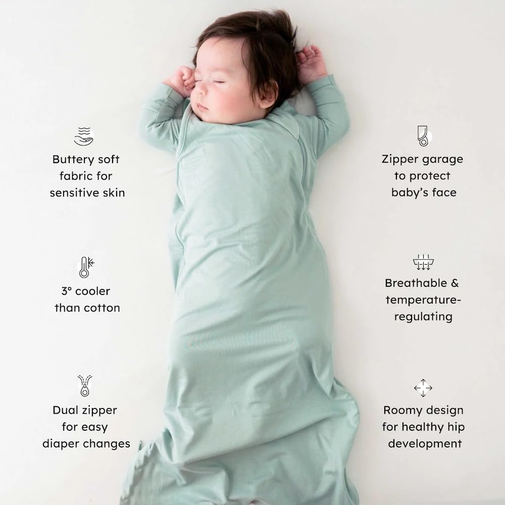 KYTE BABY Sleep Bag - Unisex Bamboo Rayon for Babies & Toddlers | 0.5 Tog, Medium Sage