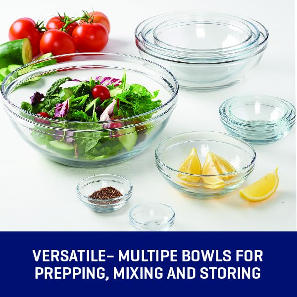 Anchor Hocking 10-Piece Glass Mixing Bowl Set with Nested Serving Bowls