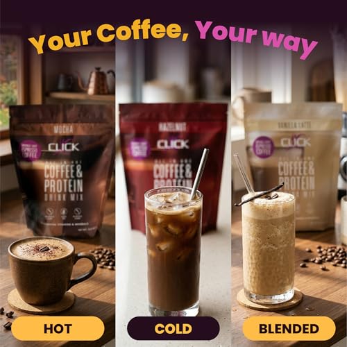 Protein Coffee Drink with Double Shot Espresso 15.8 oz - Hot or Cold - Variation of Mocha