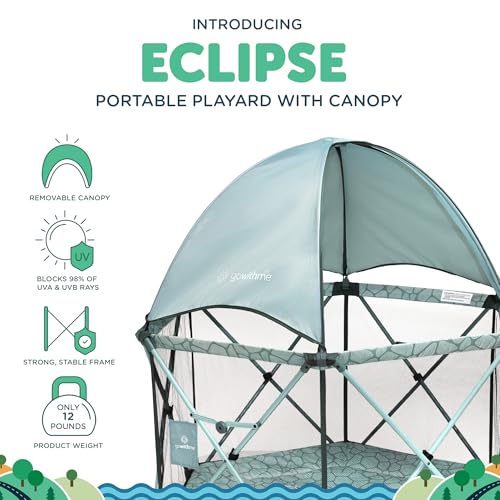 Baby Delight Go With Me Eclipse Deluxe Portable Playard - Green Garden Variation