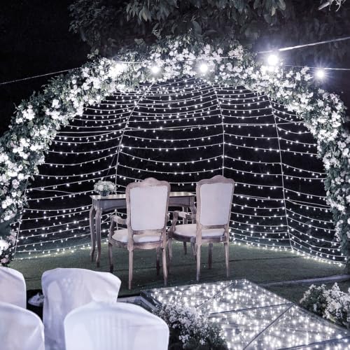 Filltown 2-Pack Battery Operated Christmas String Lights 33Ft 100 LED Cool White with 8 Modes & Timer
