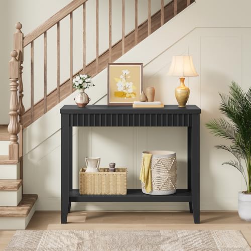 Entryway Console Table with Open Storage - Black, 31.5 Inch