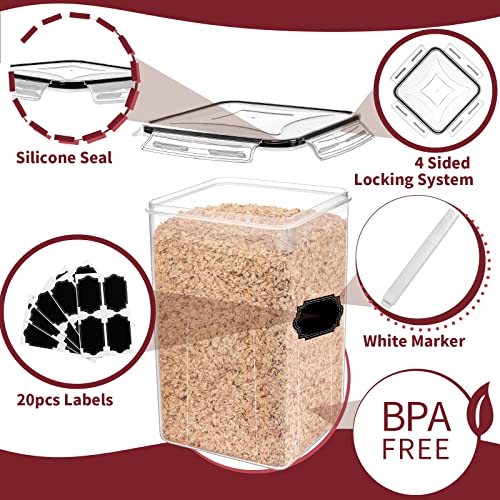 Clear Flour & Sugar Storage Containers Set 10 pcs - Airtight Food Organizer BPA Free