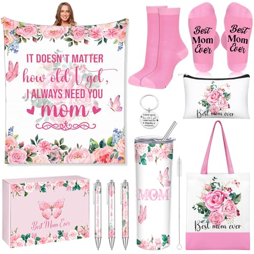 JenPen Christmas Rose Butterfly Tote Bag & Blanket Gift Set - Flower Variation