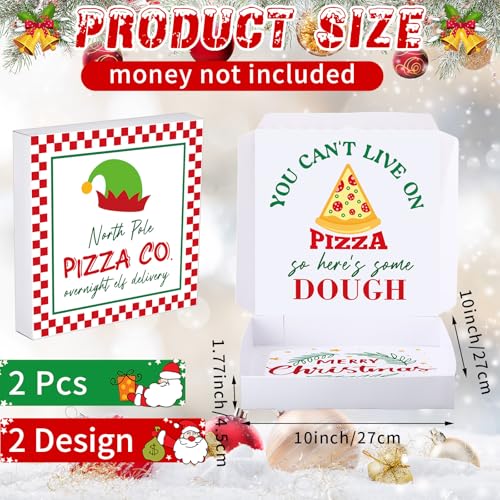 Christmas Pizza Money Box Set - 2pcs Holiday Gift Card Holders
