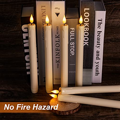 Homemory Ivory Pack of 48 Flameless Taper Candles with Remote & Timer - 9.6 Inch LED Candlesticks for Weddings & Holidays