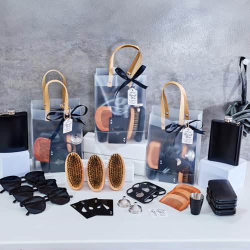 Black 6-Set Men’s Baby Shower Prizes Gift Bundle with Flask Manicure Sunglasses