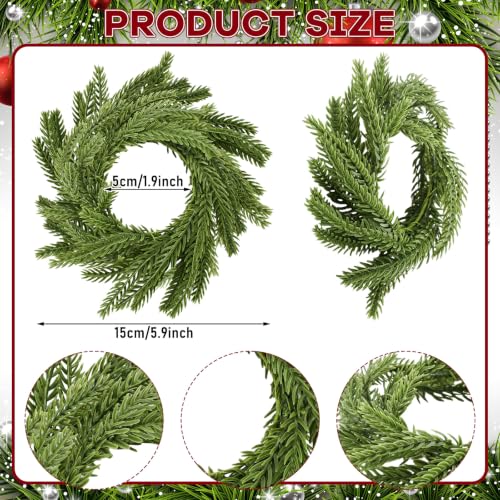 LemonRoad 12 Pcs Norfolk Pine Napkin Rings – Christmas Linen Decor