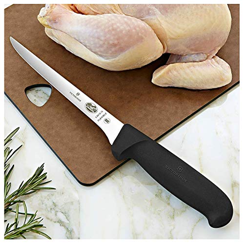 Victorinox Fibrox 6 Inch Flexible Boning Knife Straight Blade Black - Professional Chef-Quality Kitchen Tool