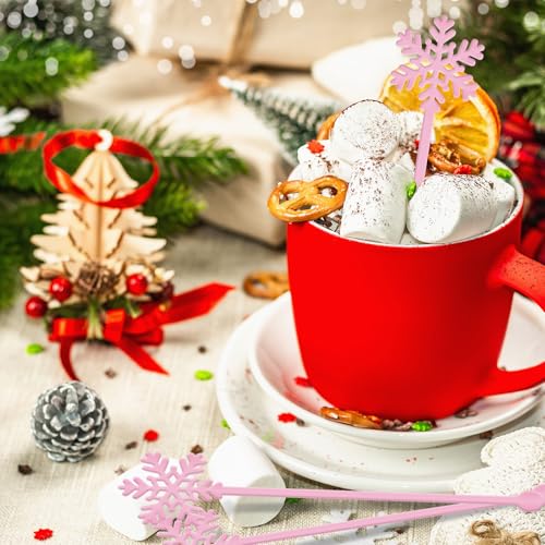 Snowflake Reusable Cocktail & Coffee Stir Sticks - Holiday Party Bar Tools