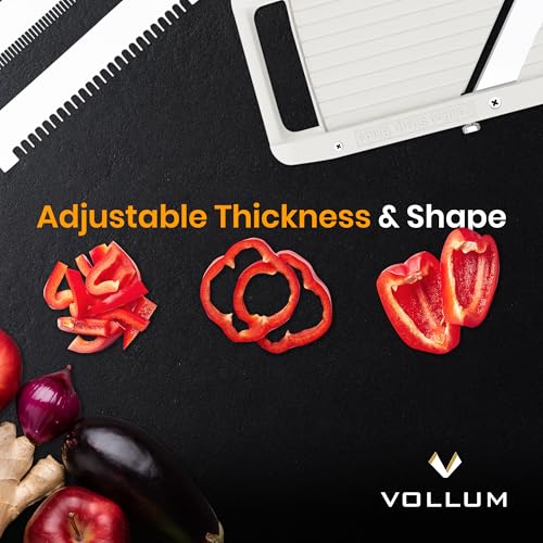 Vollum Wide Japanese Mandoline Slicer - Professional Vegetable Cutter with Interchangeable Stainless Steel Blades