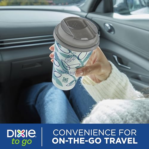 Dixie To Go Disposable Coffee Cups with Lids - 16 Oz, Pack of 6 (108 Count)
