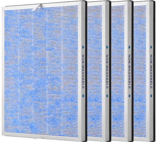 MSA3 True HEPA Filter Replacement Compatible with Membrane Solutions MSA3 and MSA3S Air Purifier 4-in-1 H13 (4 Pack)