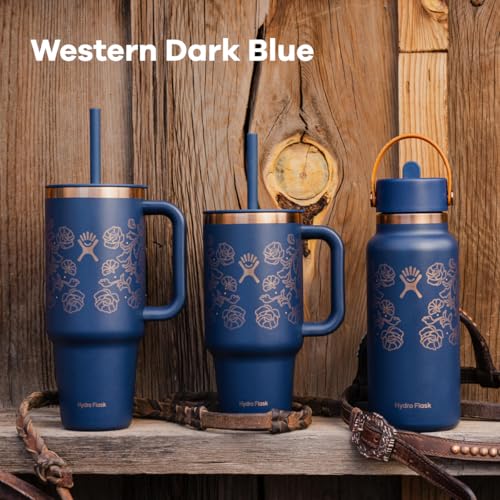 Insulated Stainless Steel Water Bottle 32 Oz with Leakproof Flex Straw Lid - Cold Up to 24H