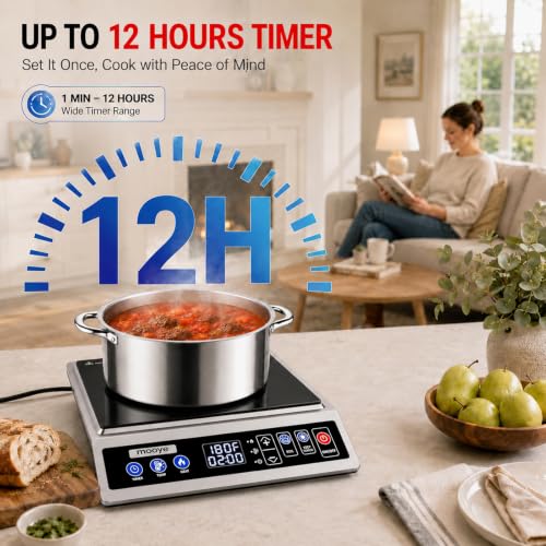 Mooye Portable Induction Cooktop Regular 1800W Touch Control Kitchen Stove