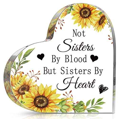 Thank You Gifts for Friends Friendship Gifts Friend Birthday Presents Acrylic Heart Keepsake Appreciation Decorative Signs Plaques for Women Men Sister Friends Bestie Coworkers Desk Decor(Heart)