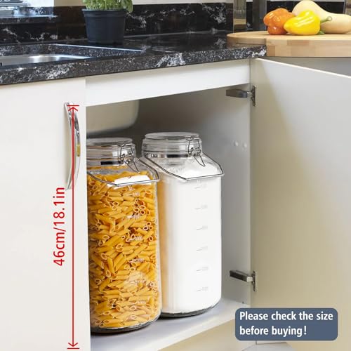 2 Gallon Glass Storage Jar with Airtight Lid & Stainless Steel Handle - Large Wide Mouth Container