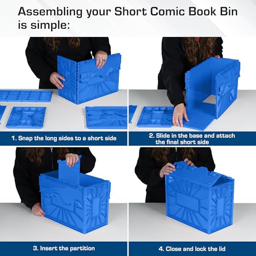 Blue Comic Book Storage Bin - Holds 150 Comics, Single Pack