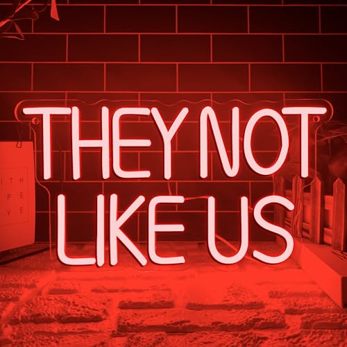 Gippro They Not Like Us Red Neon Sign | Dimmable LED Wall Art, USB Powered