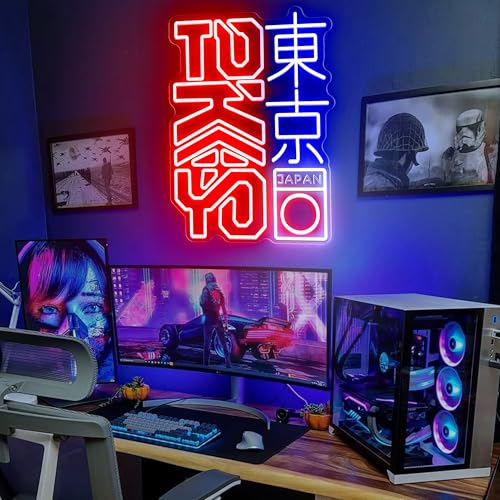 Tokyo Neon Sign Dimmable Vibrant Japanese Kanji Art for Room Decor