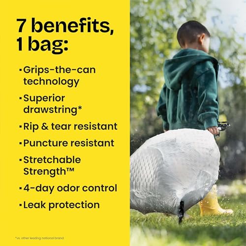 13 Gallon Tall Kitchen Trash Bags with Scented Drawstring - Gain Lemon Zest, 110 Count